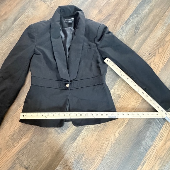 Forever 21 Black tailored blazer fitted jacket size small preppy work casual - Picture 9 of 9